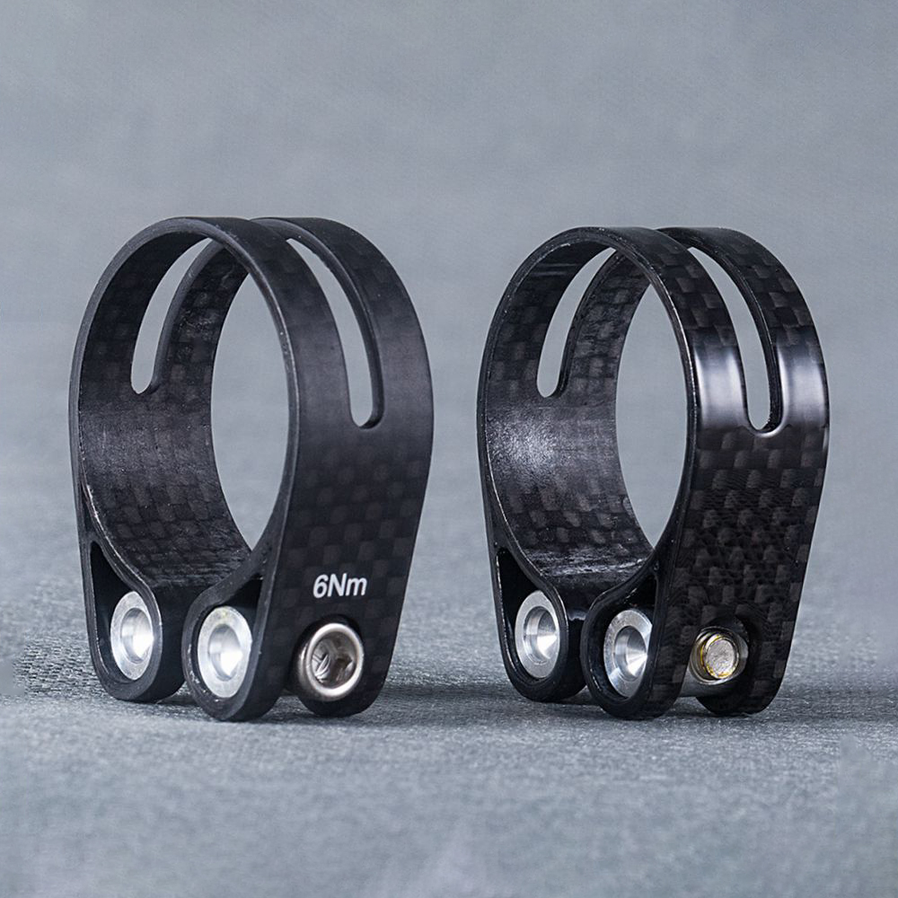 Mountain Biking History - Lightweight 14g Carbon Fiber Seatpost Clamps